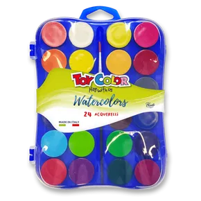 Pasuto Toy Color Aquarellfarben - 24 Farben, 30 mm